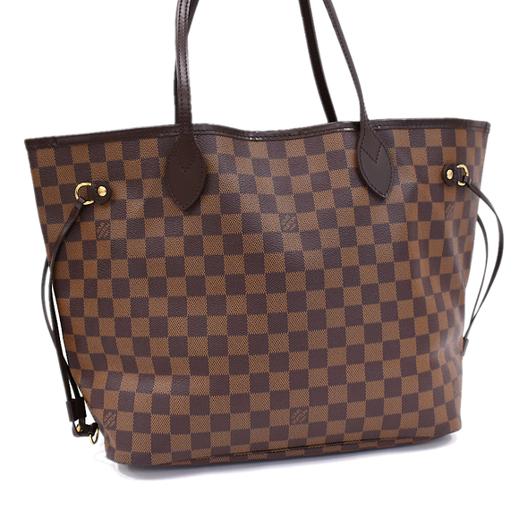 Louis Vuitton Handbags - Louis Vuitton Neverfull MM Shoulder Tote Bag Damier Ebene Brown